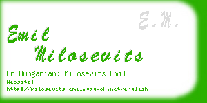 emil milosevits business card